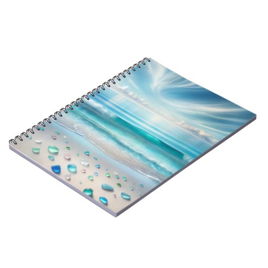 Blue Ocean Waves en Zee Glass Notitieboek (Linkerzijde)