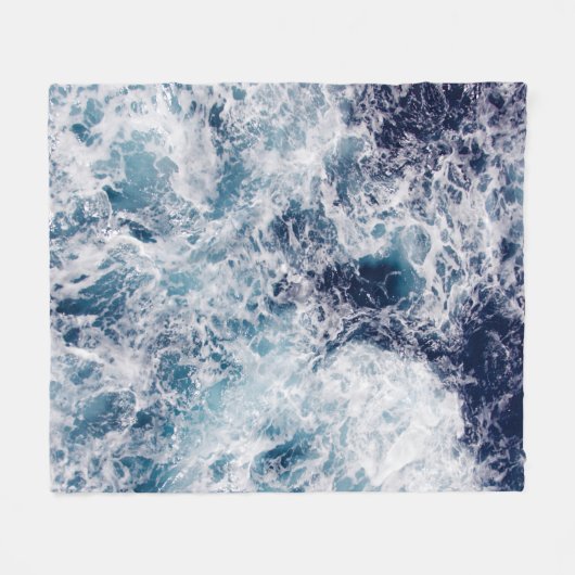 Blue Ocean Waves Fleece, Throw & Sherpa Blankets Fleece Deken (Voorkant (Horizontaal))