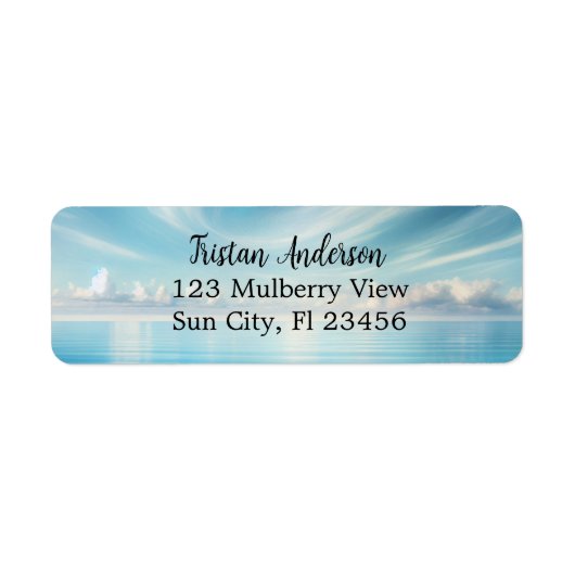  Blue Ocean Waves gepersonaliseerd Etiket (Voorkant)