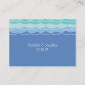 Blue Ocean Waves Loopy Hart Eenvoudig Strand Bruil Plaatskaartje (Achterkant)