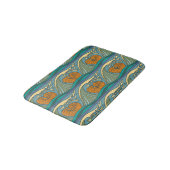 Blue Ocean Waves Nautilus Seashell Patroon Nouveau Badmat (Gekanteld)