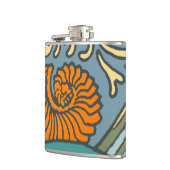 Blue Ocean Waves Nautilus Seashell Patroon Nouveau Heupfles (Links)