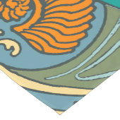 Blue Ocean Waves Nautilus Seashell Patroon Nouveau Korte Tafelloper (Hoek)