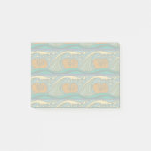 Blue Ocean Waves Nautilus Seashell Patroon Nouveau Post-it® Notes (Voorkant)
