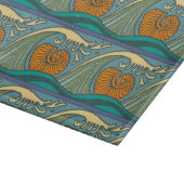 Blue Ocean Waves Nautilus Seashell Patroon Nouveau Snijplank (Hoek)