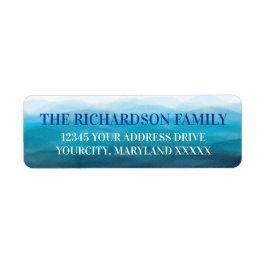 Blue Ocean Waves Retouradreslabels, Zee Etiket