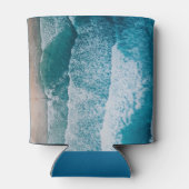 Blue Ocean Waves Sandy Beach Blikjeskoeler (Achterkant)