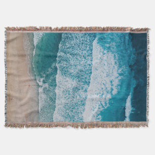Blue Ocean Waves Sandy Beach Deken