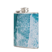 Blue Ocean Waves Sandy Beach Heupfles (Links)