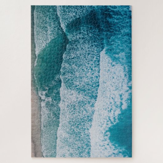 Blue Ocean Waves Sandy Beach Legpuzzel (Verticaal)