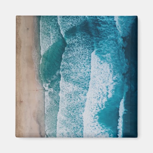 Blue Ocean Waves Sandy Beach Magneet (Voorkant)