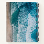 Blue Ocean Waves Sandy Beach Notitieboek (Achterkant)