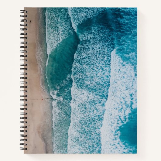 Blue Ocean Waves Sandy Beach Notitieboek (Voorkant)
