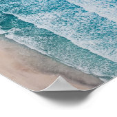 Blue Ocean Waves Sandy Beach Poster (Hoek)
