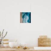 Blue Ocean Waves Sandy Beach Poster (Keuken)