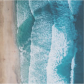 Blue Ocean Waves Sandy Beach Sticker (Voorkant)