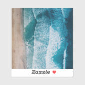 Blue Ocean Waves Sandy Beach Sticker (Vel)