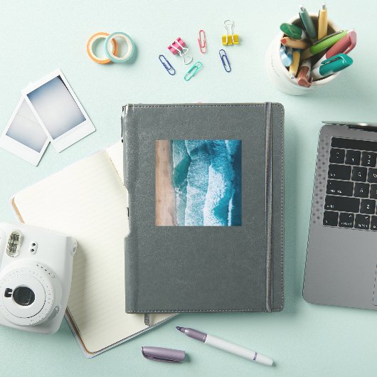 Blue Ocean Waves Sandy Beach Sticker (iPad Cover)