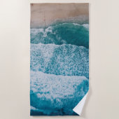 Blue Ocean Waves Sandy Beach Strandlaken (Voorkant)