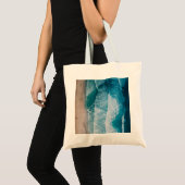 Blue Ocean Waves Sandy Beach Tote Bag (Voorkant (product))