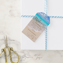 Blue Ocean Waves Tropical Beach Wedding Favoriet T Cadeaulabel