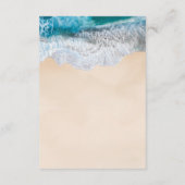 Blue Ocean Waves Tropical Beach Wedding Informatiekaartje (Achterkant)