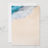 Blue Ocean Waves Tropical Beach Wedding Kaart (Achterkant)