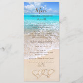 Blue Ocean Waves Tropical Beach Wedding Menu Kaart (Voorkant)
