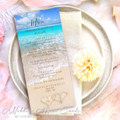 Blue Ocean Waves Tropical Beach Wedding Menu Kaart