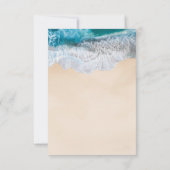 Blue Ocean Waves Tropical Beach Wedding RSVP Kaartje (Achterkant)