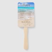 Blue Ocean Waves Tropisch strand bruiloft programm Handwaaier (Achterkant)