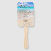 Blue Ocean Waves Tropisch strand bruiloft programm Handwaaier (Voorkant)