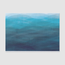 Blue Ocean Waves Waterverf Tissue Paper Gift Wrap Tissuepapier