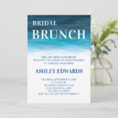 Blue Ocean Waves Wedding Bridal Brunch Uitnodiging (Staand voorkant)