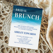 Blue Ocean Waves Wedding Bridal Brunch Uitnodiging