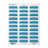 Blue Ocean Waves Wedding Return Address Labels (Full Sheet)