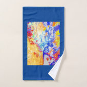 Blue Ocean Waves Whimsical Marine Abstract Art Fun Bad Handdoek (Handdoek)