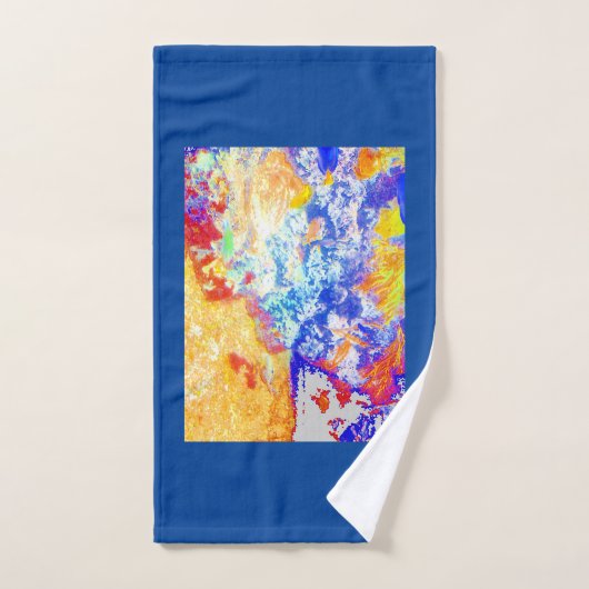 Blue Ocean Waves Whimsical Marine Abstract Art Fun Bad Handdoek (Handdoek)