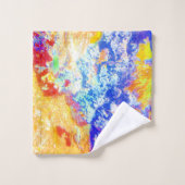Blue Ocean Waves Whimsical Marine Abstract Art Fun Bad Handdoek (Wasdoekje)