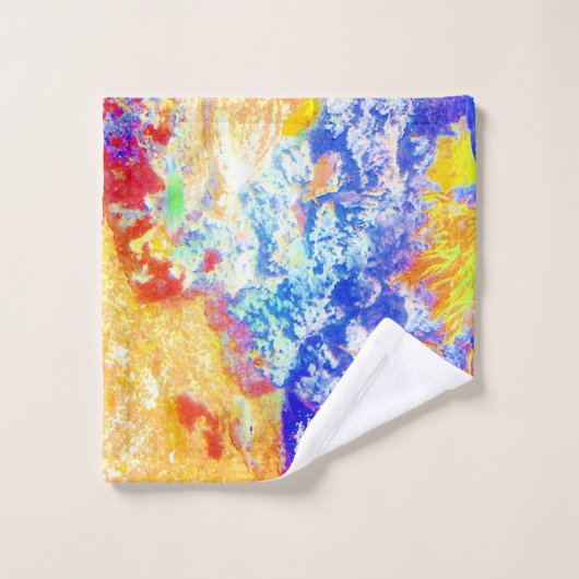 Blue Ocean Waves Whimsical Marine Abstract Art Fun Bad Handdoek (Wasdoekje)