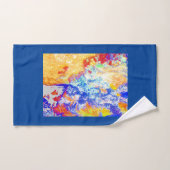 Blue Ocean Waves Whimsical Marine Abstract Art Fun Bad Handdoek (Handdoek)
