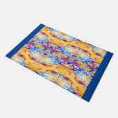 Blue Ocean Waves Whimsical Marine Abstract Art Fun Deurmat (Schuin)