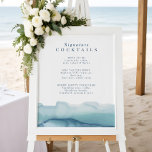 Blue Ocean Wedding Signature Cocktail Menu Sign Poster<br><div class="desc">Blue Ocean Wedding Signature Cocktail Menu Sign</div>