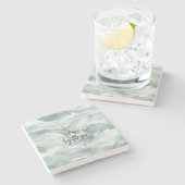 Blue Ocean Whale By the sea Stenen Onderzetter (Zijkant)