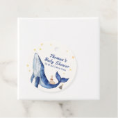 Blue Ocean Whimsical Duck Stars Walvis Baby shower Bedankjes Labels (In situ)