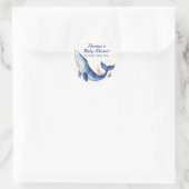 Blue Ocean Whimsical Duck Stars Walvis Baby shower Ronde Sticker (Tas)
