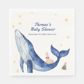 Blue Ocean Whimsical Duck Stars Walvis Baby shower Servet (Voorkant)