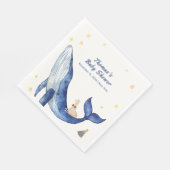 Blue Ocean Whimsical Duck Stars Walvis Baby shower Servet (Hoek)