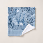 Blue Ocean Zee Life Aangepaste naam Bad Handdoek (Wasdoekje)