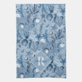 Blue Ocean Zee Life Beach Monogram Theedoek (Verticaal)